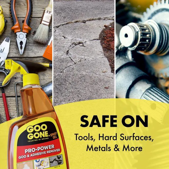 Alt view image 2 of 6 - Goo Gone Pro-Power Heavy Duty Tape, Adhesive & Grease Remover Spray Gel, Orange Citrus Scent, 24oz, 1count