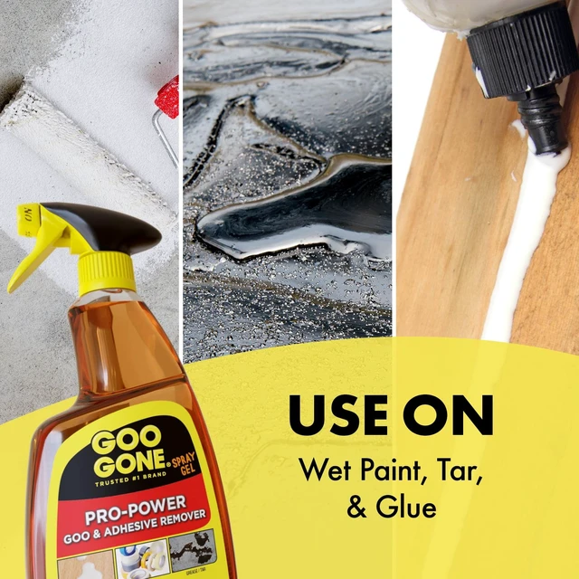 Alt view image 4 of 6 - Goo Gone Pro-Power Heavy Duty Tape, Adhesive & Grease Remover Spray Gel, Orange Citrus Scent, 24oz, 1count
