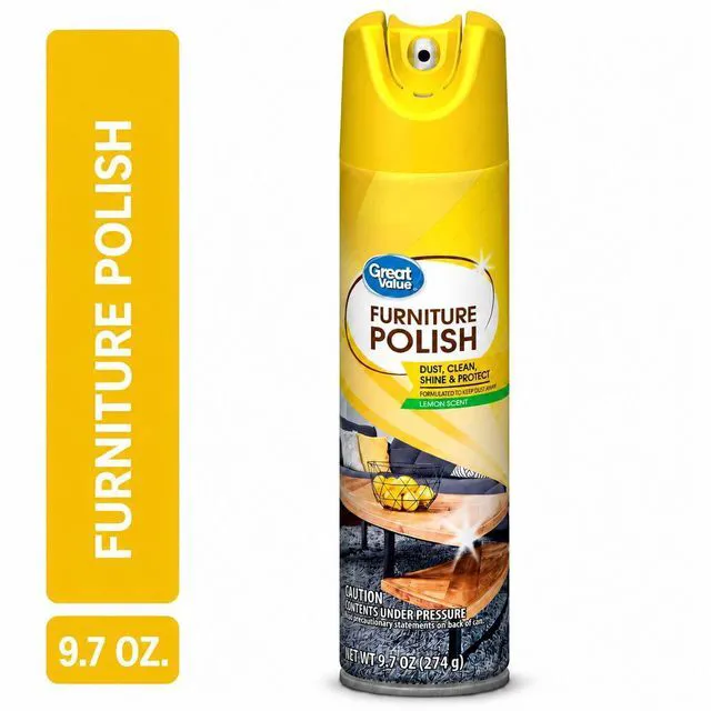 Main image of Great Value Lemon Scent Furniture Polish, 9.7oz, for Indoor Use on Wood Surfaces