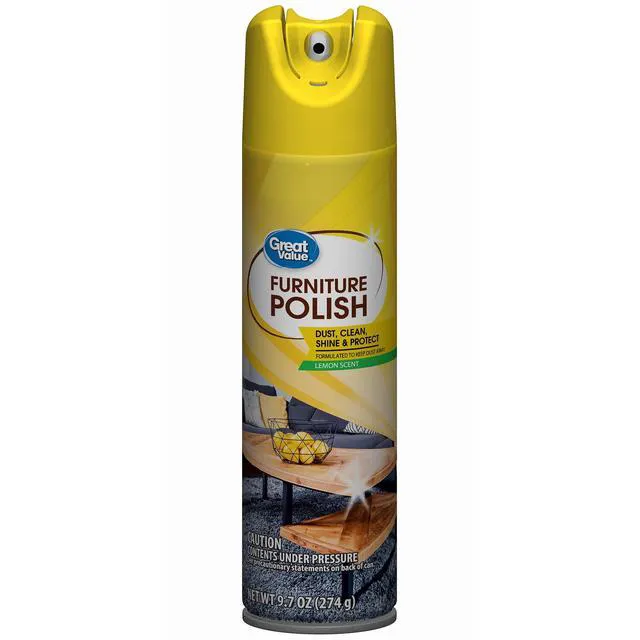 Alt view image 3 of 4 - Great Value Lemon Scent Furniture Polish, 9.7oz, for Indoor Use on Wood Surfaces
