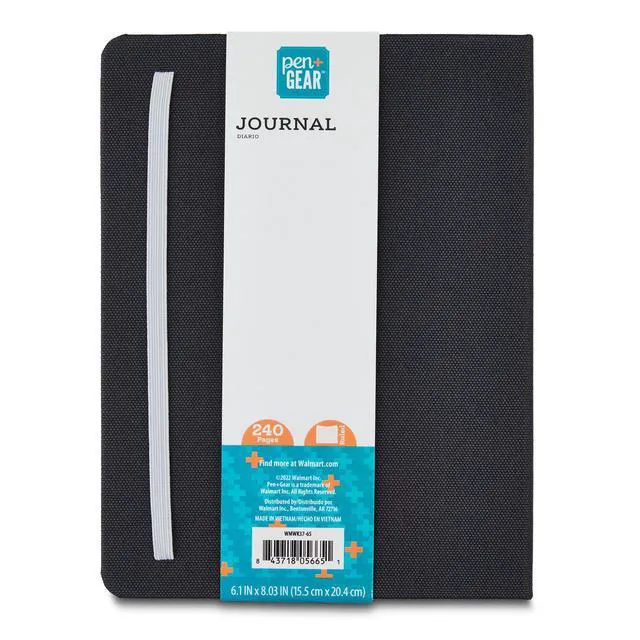 Alt view image 6 of 6 - Pen+Gear Journal, Black Fabric Cover with Elastic Band, 240 Ruled Pages
