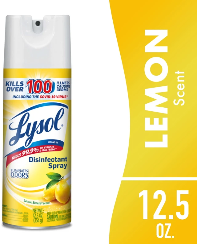 Main image of Lysol Disinfectant Spray, Sanitizing & Antibacterial Bathroom Deodorizer, Lemon Breeze, 12.5 oz