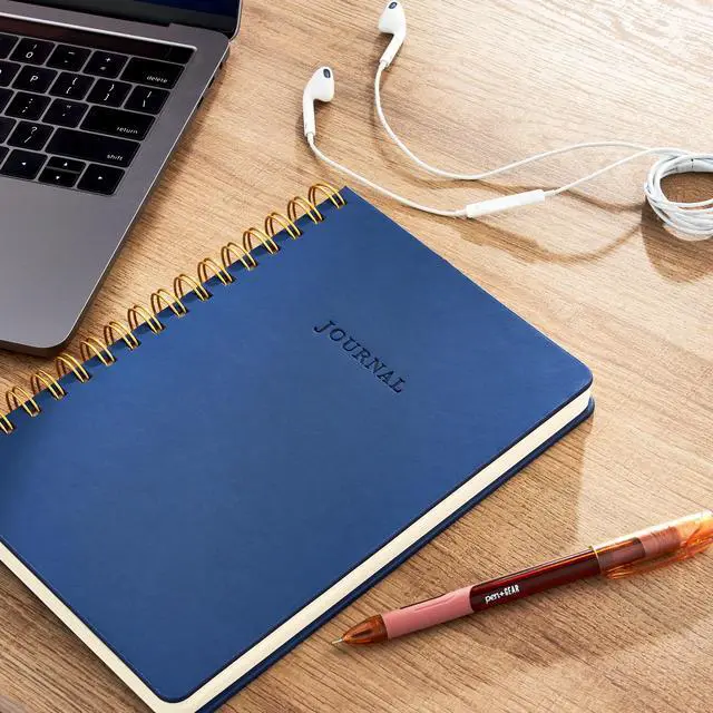 Alt view image 2 of 5 - Pen+Gear Navy PU Hardcover Spiral Journal, 240 Ruled Pages, 6.5in x 8.7in