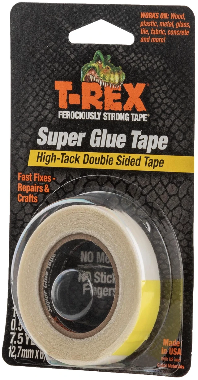 Alt view image 3 of 5 - T-Rex Super Glue Tape, 0.5 in x 7.5 yd, Clear