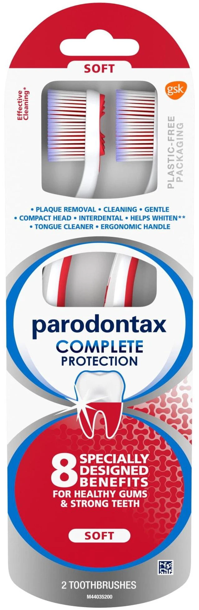 Main image of Parodontax Complete Protection Manual Soft Toothbrush, 2 Pack