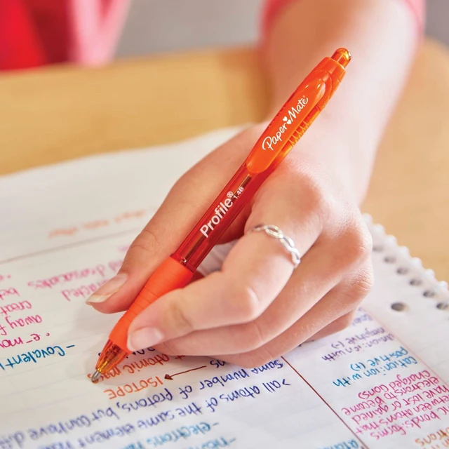 Alt view image 6 of 6 - Paper Mate Profile Retractable Ballpoint Pens, Bold Point (1.4mm), Red, 4 Count