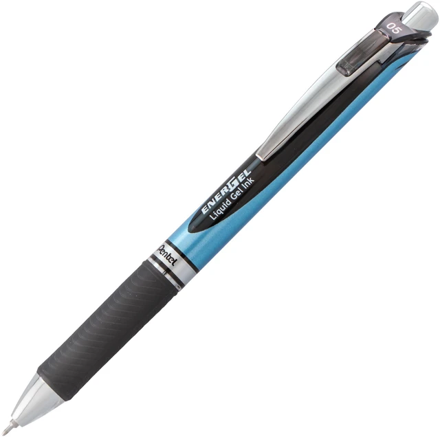 Alt view image 2 of 5 - Pentel EnerGel RTX 0.5mm Fine Point Liquid Ink Gel Pens, Black and Blue, Pack of 5