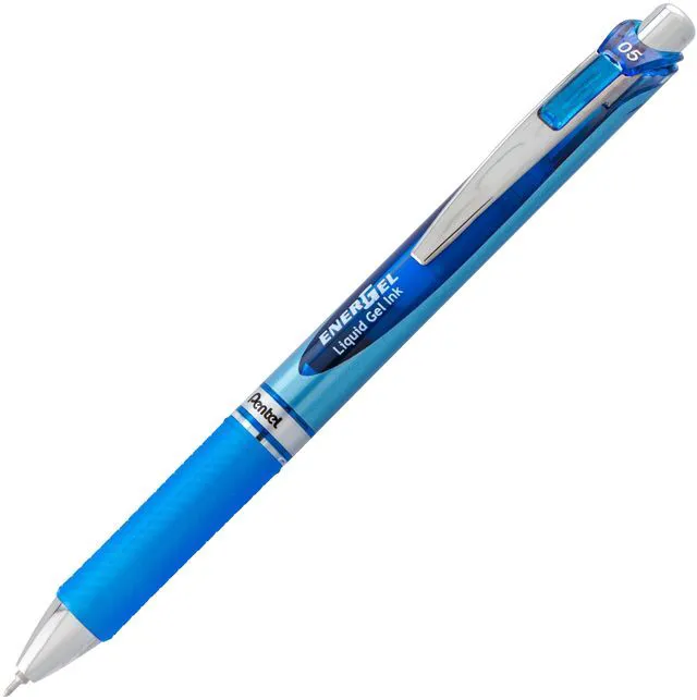 Alt view image 3 of 5 - Pentel EnerGel RTX 0.5mm Fine Point Liquid Ink Gel Pens, Black and Blue, Pack of 5