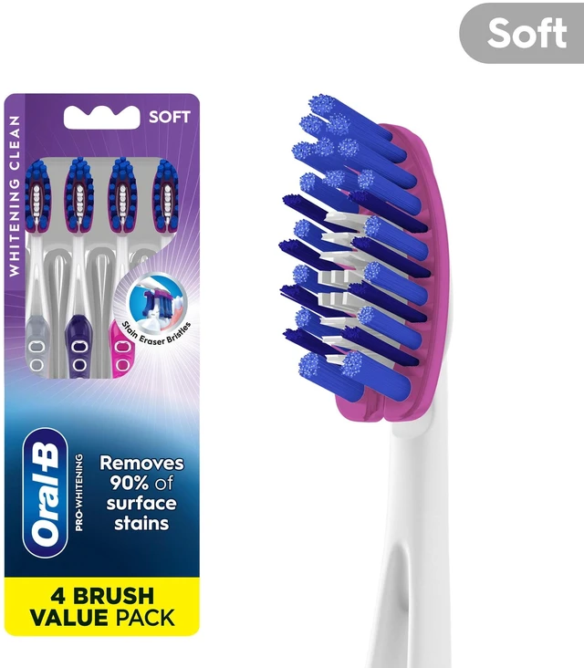 Main image of Oral-B Pro Whitening Toothbrushes, Soft, 4 Count