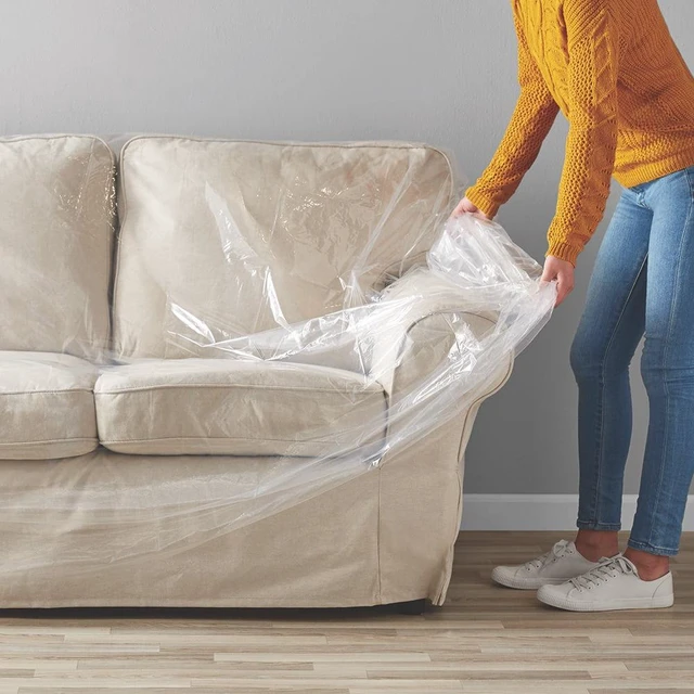 Alt view image 4 of 5 - Pen+Gear Furniture Cover, Clear, 134in x 46in, for Moving and Storage