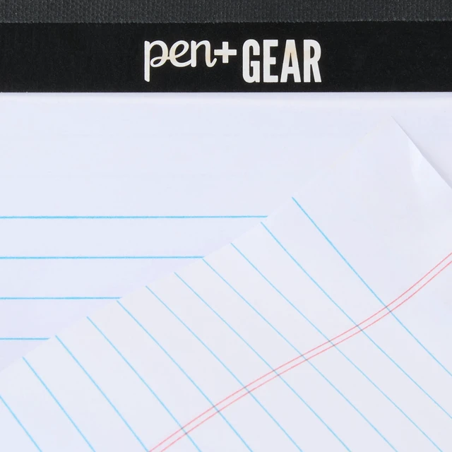 Alt view image 3 of 6 - Pen+Gear Junior Legal Pads, Narrow Ruled, Heavyweight, 5"x8", White Paper, 50 Sheets Each, 100 Pages, 6 Pack