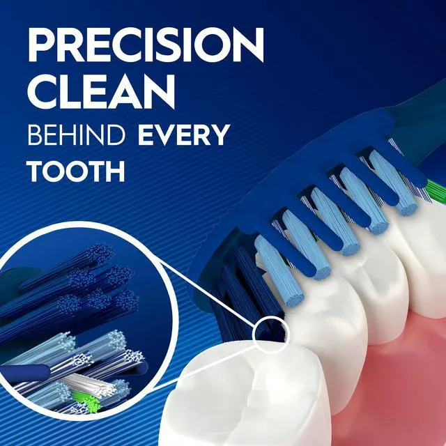 Alt view image 3 of 6 - Oral-B Pro Clean Cross Action Toothbrush, Medium, Deep Plaque Removal, 4 Count
