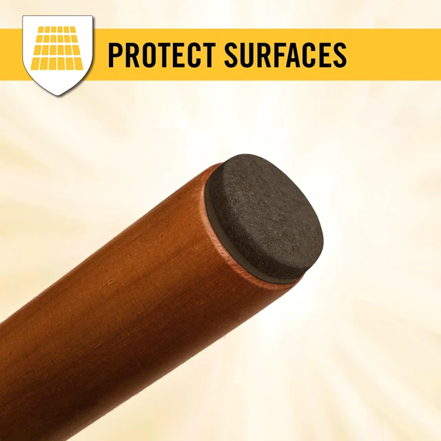 Alt view image 4 of 6 - Super Sliders 1-Inch Round Self-Stick Felt Furniture Pads for Hardwood, Brown, 60 Pack