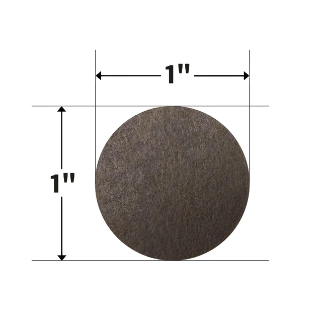 Alt view image 5 of 6 - Super Sliders 1-Inch Round Self-Stick Felt Furniture Pads for Hardwood, Brown, 60 Pack