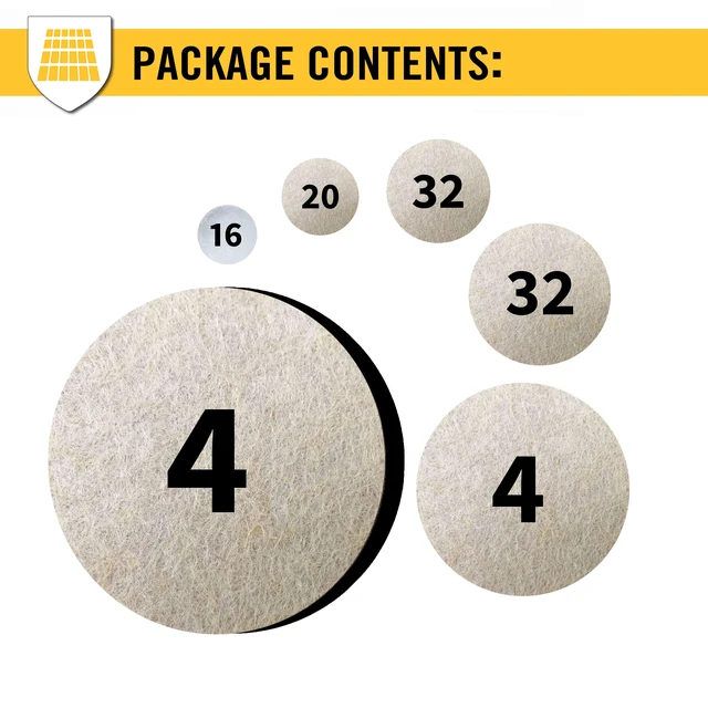 Alt view image 5 of 7 - Super Sliders Felt Furniture Pads and Grippers, Assorted Sizes, 108 Pieces, Beige