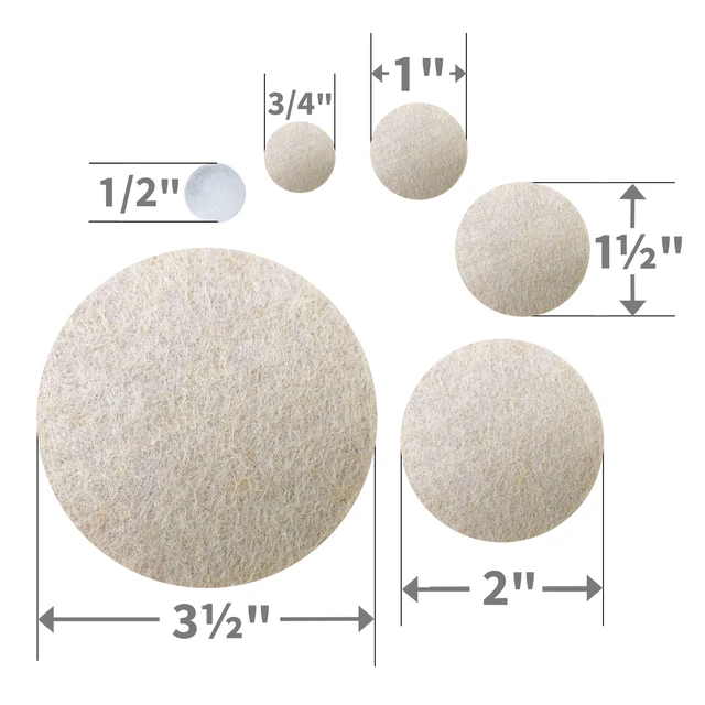 Alt view image 6 of 7 - Super Sliders Felt Furniture Pads and Grippers, Assorted Sizes, 108 Pieces, Beige