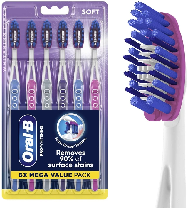 Main image of Oral-B Pro Whitening Toothbrush, Soft, 6 Count