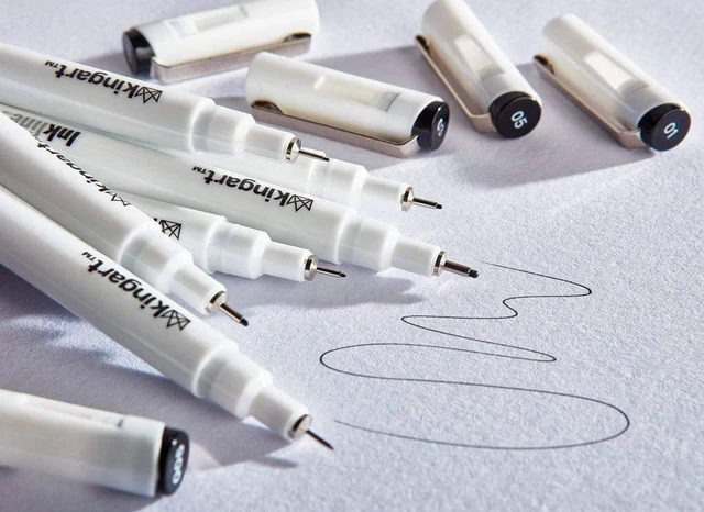 Alt view image 3 of 6 - KINGART Inkline/Graphic Fine Line Drawing Pens Set - 10 Assorted Sizes, Archival Black Ink, Art Illustration and Sketching