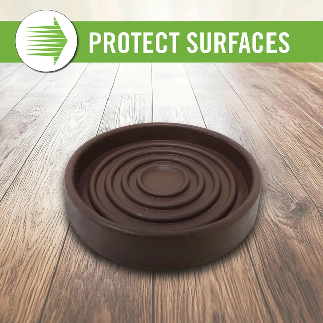 Alt view image 7 of 7 - Super Sliders 2-1/2Inch Rubber Caster Cups for Furniture Wheels, Prevents Sliding and Protects Floors, Brown, 4-Pack