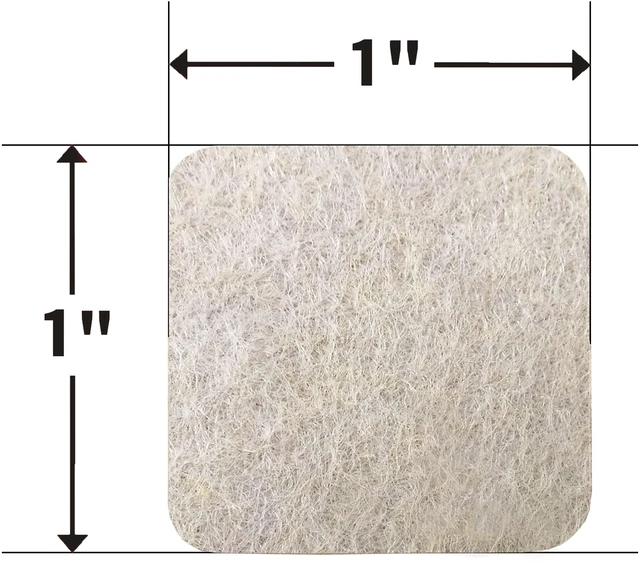 Alt view image 5 of 7 - Super Sliders 1" Beige Square Felt Furniture Pads for Surface Protection - 16 Pack