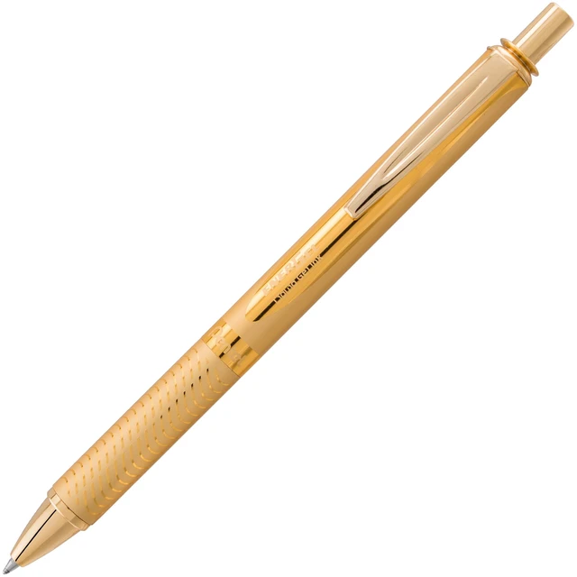 Alt view image 4 of 4 - EnerGel Alloy Gold Barrel Premium Retractable Liquid Gel Pen, 0.7mm Medium Line, Black Ink, 1 Pen