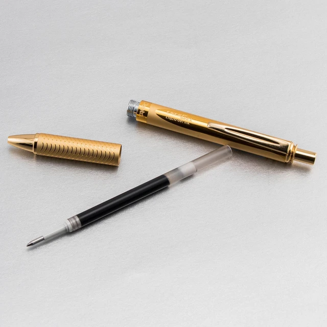Alt view image 3 of 4 - EnerGel Alloy Gold Barrel Premium Retractable Liquid Gel Pen, 0.7mm Medium Line, Black Ink, 1 Pen