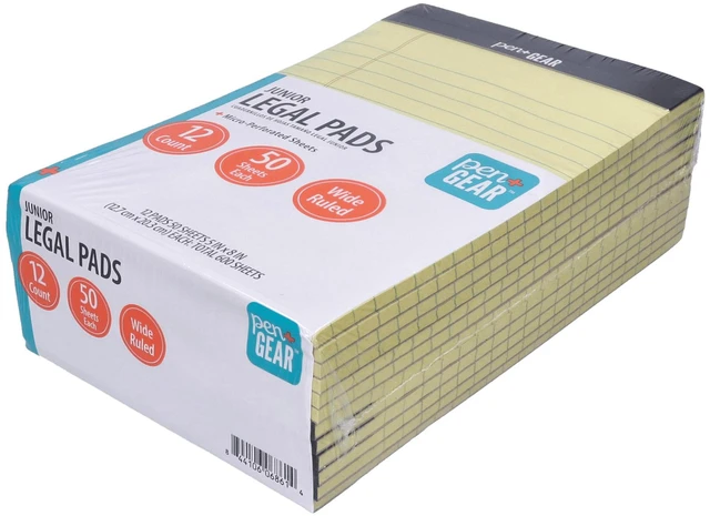 Alt view image 6 of 7 - Pen+Gear Wide Ruled Junior Legal Pads, 5"x8", Canary, 50 Sheets Each, 12 Pack