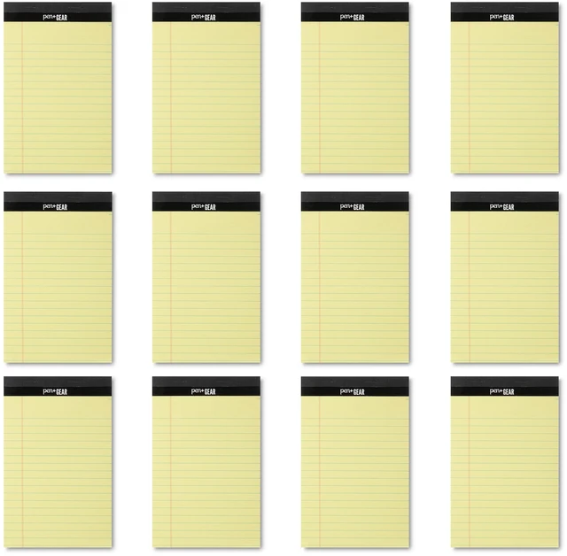 Alt view image 2 of 7 - Pen+Gear Wide Ruled Junior Legal Pads, 5"x8", Canary, 50 Sheets Each, 12 Pack