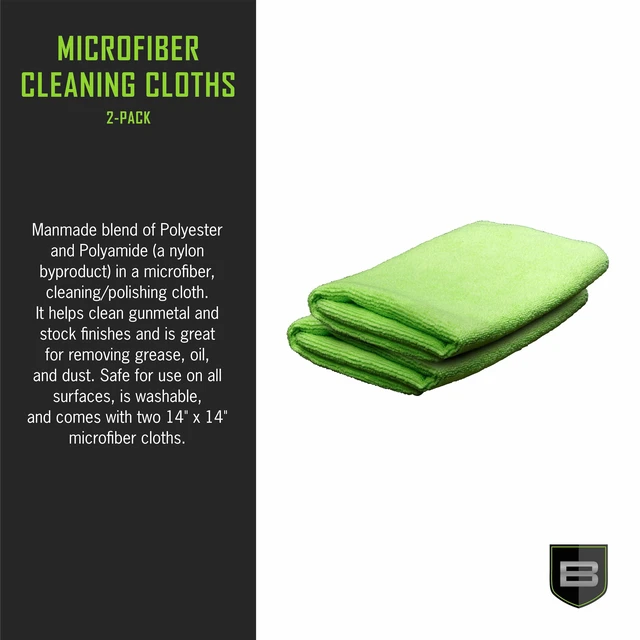 Alt view image 3 of 5 - Breakthrough Clean Technologies 14" Square 2-Pack Microfiber Cleaning Cloth Green