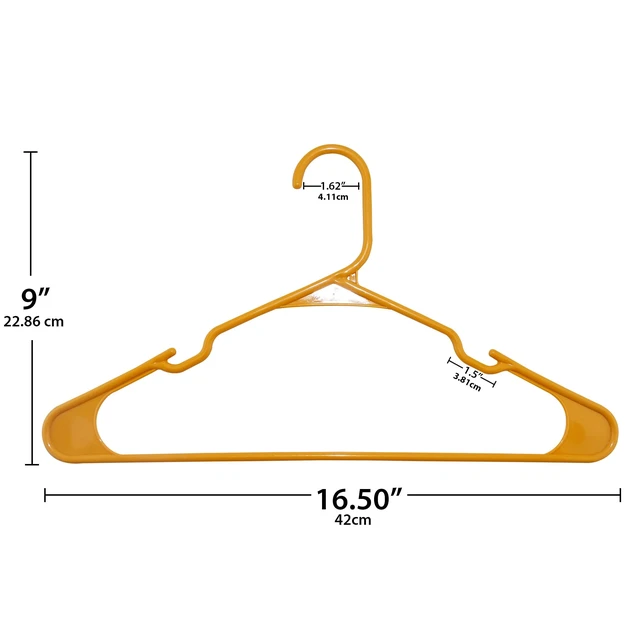 Alt view image 4 of 4 - Closetselect Plastic Notched Adult Clothes Hangers, Mustard Dijon, 50 Count