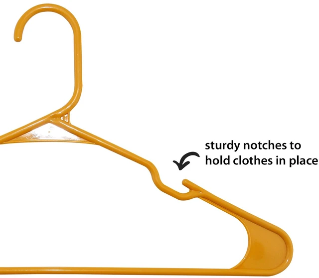 Alt view image 2 of 4 - Closetselect Plastic Notched Adult Clothes Hangers, Mustard Dijon, 50 Count