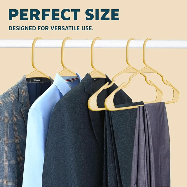 Alt view image 3 of 4 - Lifemaster Plastic Clothes Hangers (Pack of 10) - Heavy-Duty, Holds Up to 5 lbs, Non-Slip Grooves, Space-Saving for Shirts, Dresses, Coats