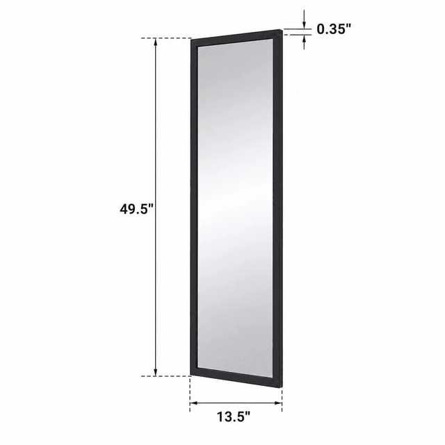 Alt view image 4 of 6 - Mainstays 13.5in x 49.5in Black Modern Door Mirror