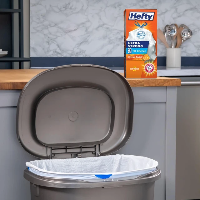 Alt view image 5 of 6 - Hefty Ultra Strong 13 Gallon Tall Kitchen Trash Bags, White, Citrus Twist Scent, 40 Count