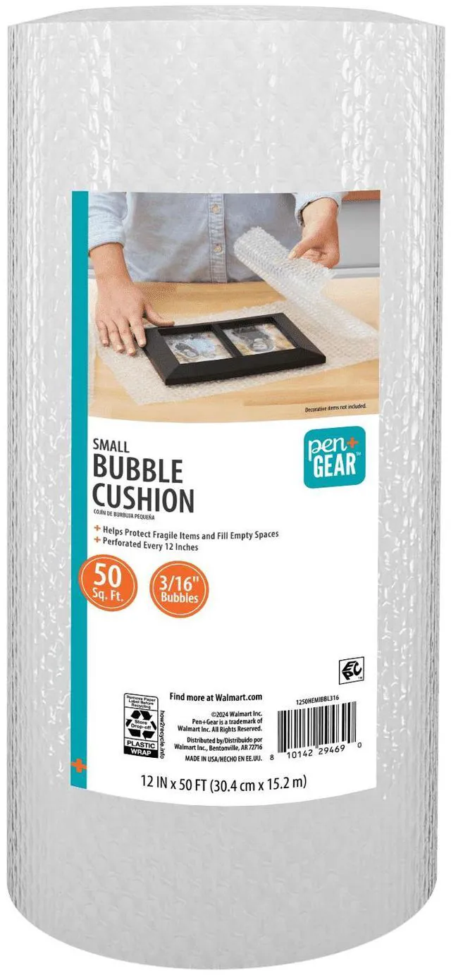 Main image of Pen+Gear Bubble Wrap Roll, 12in x 50ft, 3/16in Bubbles