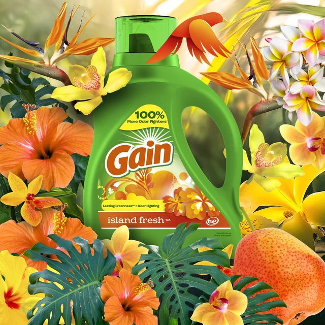 Alt view image 4 of 5 - Gain Liquid Laundry Detergent, Island Fresh Scent, 88 fl oz, 61 Loads