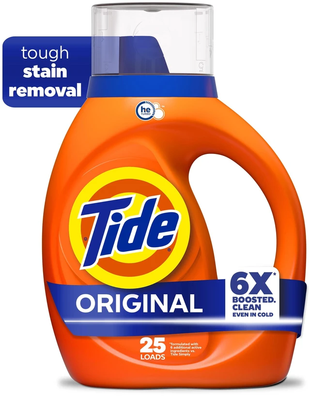 Main image of Tide Liquid Laundry Detergent, 6X Boosted Cleaning Power, Original Scent, 32 fl oz, 25 Loads