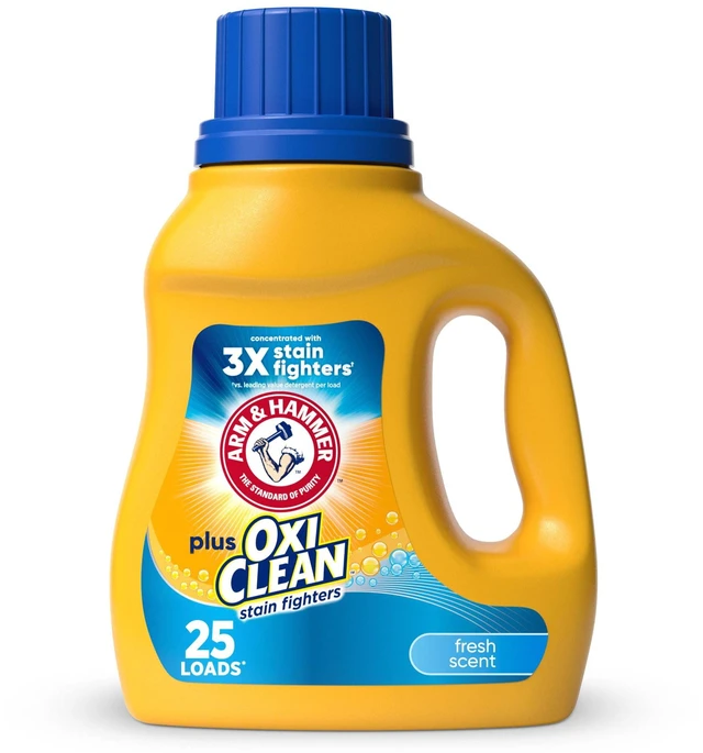 Main image of ARM & HAMMER Plus OxiClean Ultra Stain Fighters Liquid Laundry Detergent, Fresh Scent, 32.5 Fl Oz