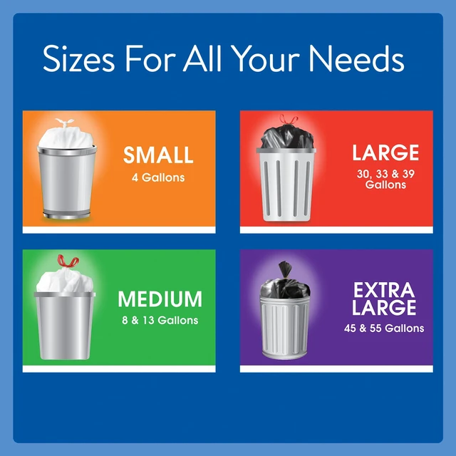 Alt view image 4 of 6 - Great Value Strong Flex Tall Kitchen Drawstring Bags, 13 Gallon, Unscented, 40 Count