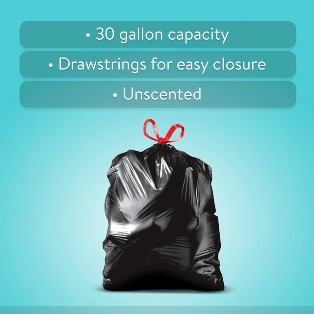 Alt view image 4 of 7 - Great Value 30-Gallon Flap Tie Multi-Purpose Garbage Bags, Unscented, 20 Bags