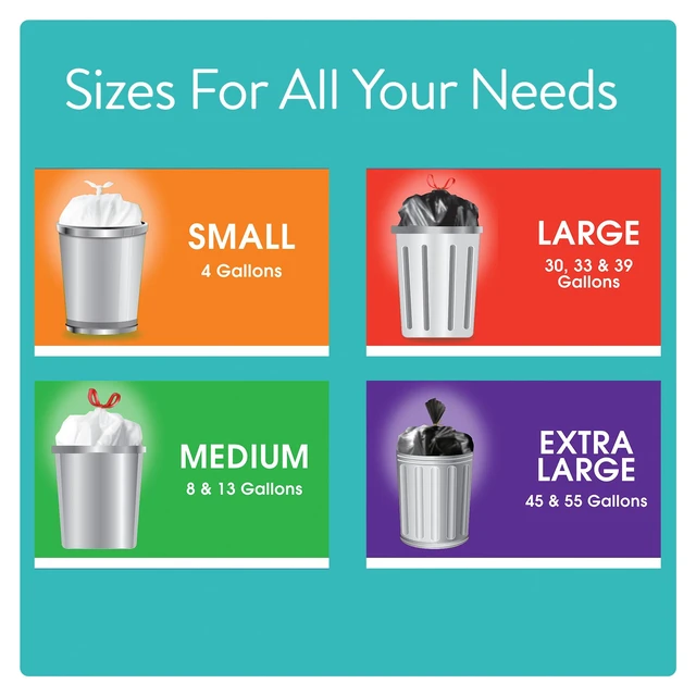 Alt view image 5 of 7 - Great Value 30-Gallon Flap Tie Multi-Purpose Garbage Bags, Unscented, 20 Bags
