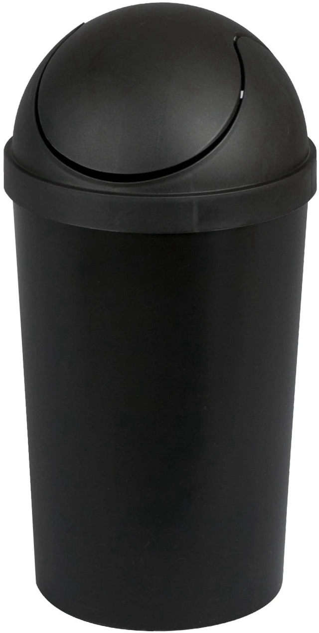 Main image of Sterilite 3 Gallon Plastic Small Bathroom Trash Can with Swing Top Lid, Black