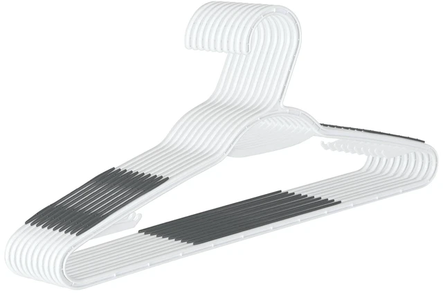 Alt view image 6 of 6 - Mainstays Non-Slip Plastic Clothes Hangers, White, 10 Pack