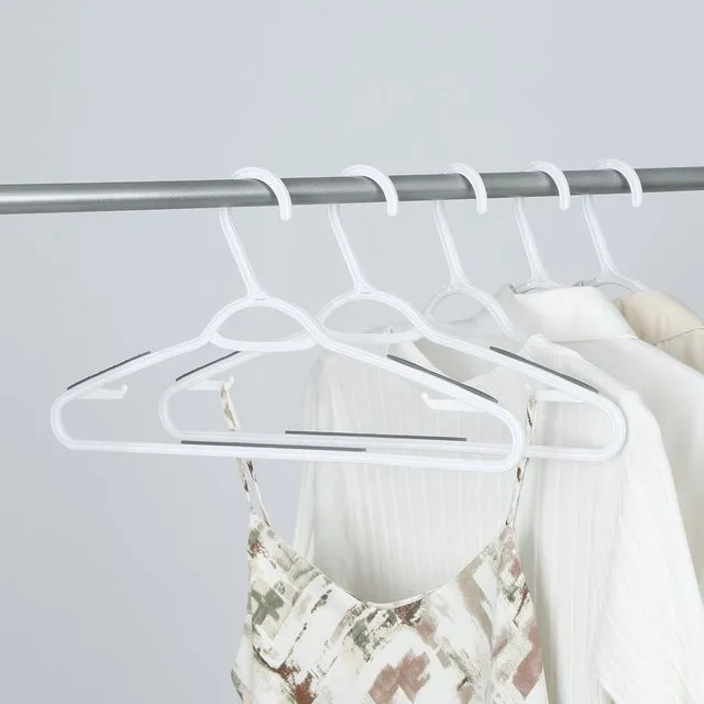 Alt view image 5 of 6 - Mainstays Non-Slip Plastic Clothes Hangers, White, 10 Pack