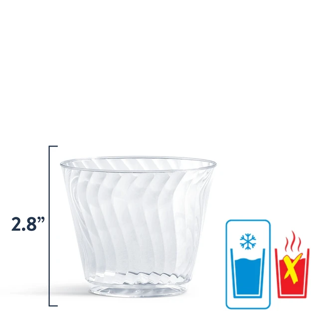 Alt view image 2 of 5 - Chinet Crystal 9oz Clear Disposable Plastic Cups, 50Count