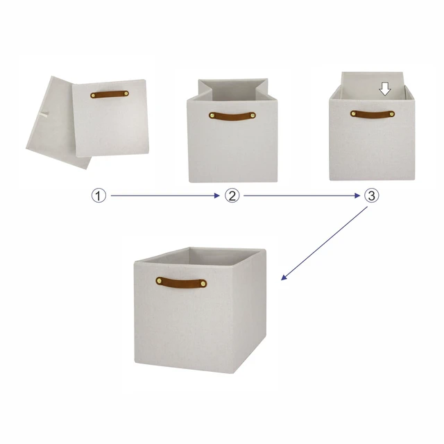 Alt view image 2 of 6 - Better Homes & Gardens Collapsible Fabric Cube Storage Bin, Vanilla