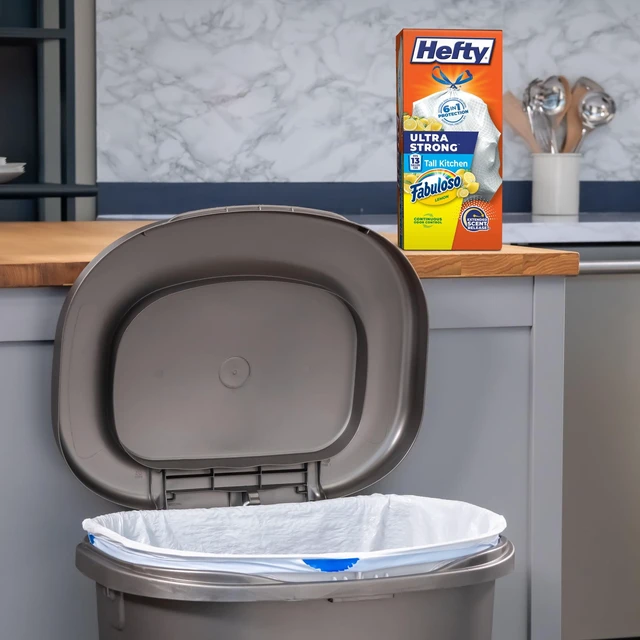 Alt view image 5 of 6 - Hefty Ultra Strong 13 Gallon Tall Kitchen Trash Bags, White, Fabuloso Lemon Scent, 40 Bags