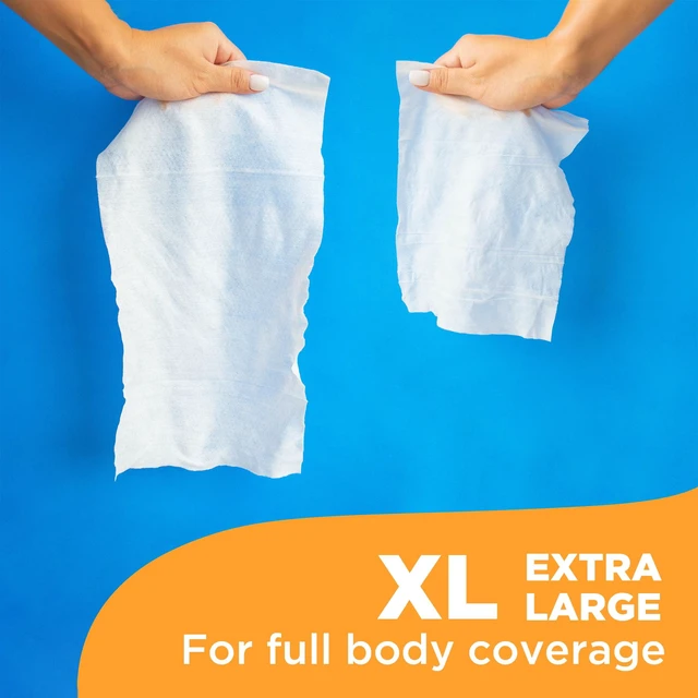 Alt view image 3 of 6 - Aquation XL Cleansing & Soothing Body Cloths Wipes with Vitamin E, 50 Count, 2 Pack