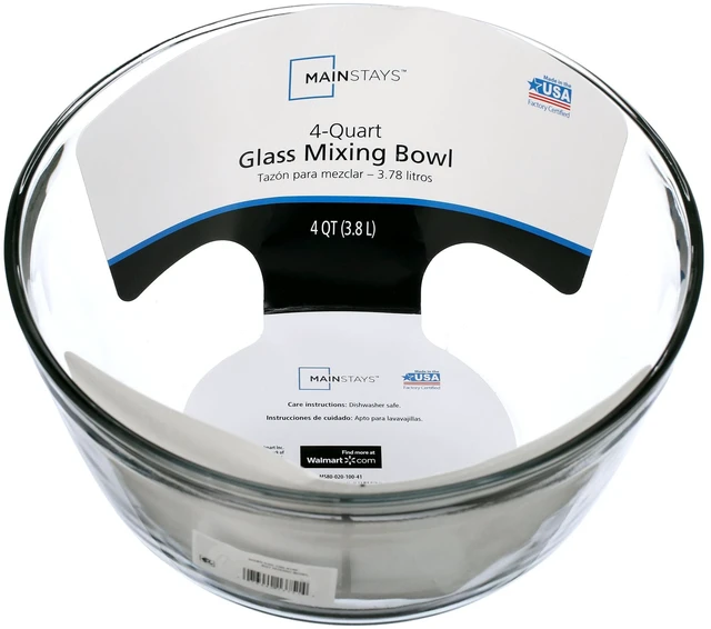 Alt view image 3 of 6 - Mainstays 4qt Glass Mixing Bowl