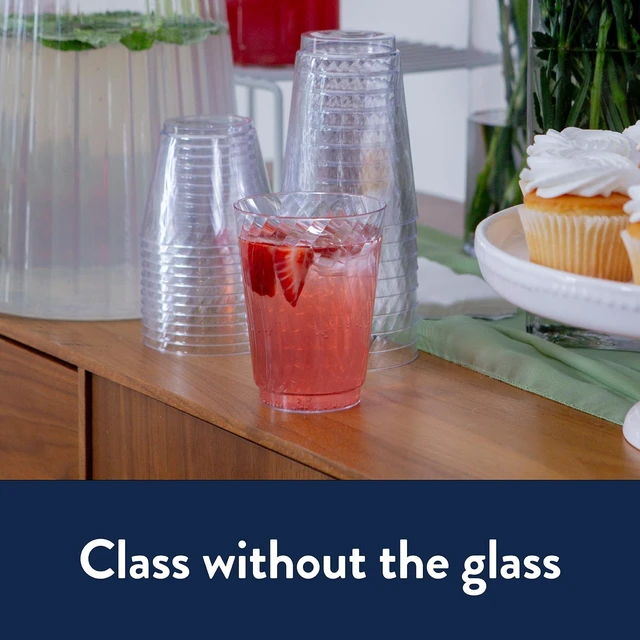 Alt view image 3 of 6 - Chinet Crystal 14oz Premium Clear Disposable Plastic Cups, 36Count